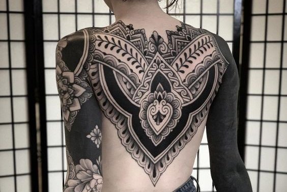 full back tattoo for women