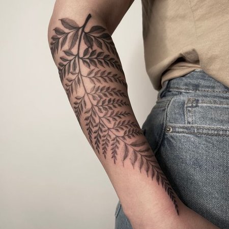 50 Fern Tattoo Designs with Meaning, ellie tattoo meaning - thirstymag.com