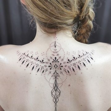 full back tattoo for women