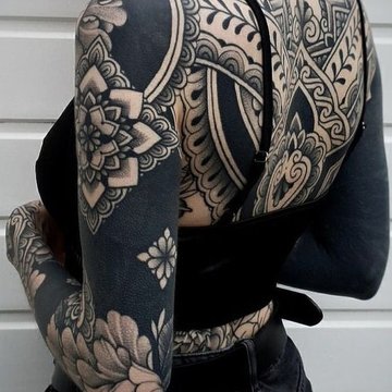 full back tattoo for women