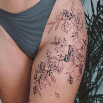 thigh tattoo for women