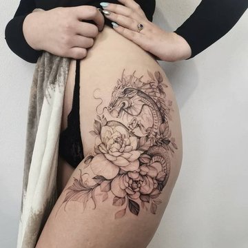 thigh tattoo for women