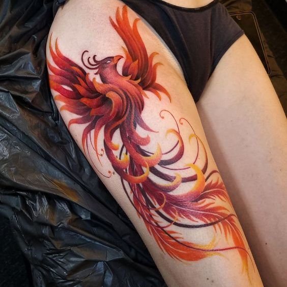 Le'Clallo Skin Decorating Tattoos - Child of the fire 🔥born from the ash. # phoenix #phoenixtattoo #thightattoo #hiptattoo #tattoosofinstagram  #blackwork #sexytattoos #tattoosforwomen #tattoo #bird | Facebook