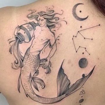 Buy Aquarius Horoscope Flower Tattoo Tattoo Design and Tattoo  Stencil/template Instant Digital Download Tattoo Permit Online in India -  Etsy