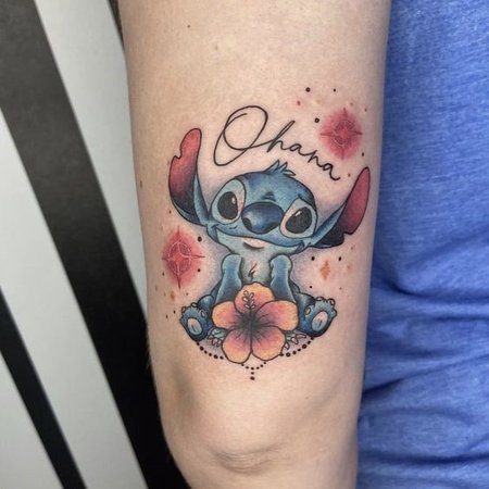 Pretty Grotesque Tattoos on Tumblr: Healed lil lilo and stitch ❤❤❤ . Email  for info or to book . Prettygrotesquetattoosuk@gmail.com (at Pretty  Grotesque...