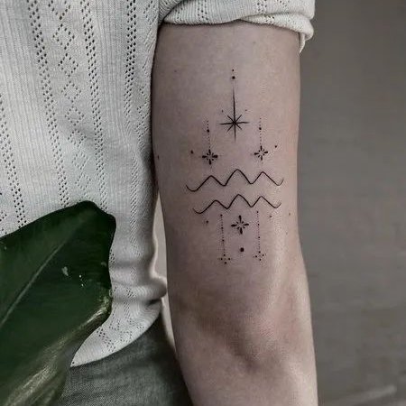Astrological sign Aquarius | Temporary tattoos - minink