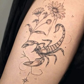Scorpion. Tribal Tattoo On Grey. Digital Art by Tom Hill - Pixels