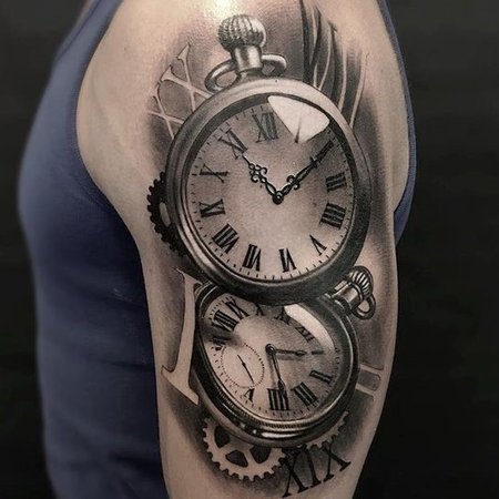 Clock tattoo: styles and meaning | 37+ Designs for men and women - VeAn ...