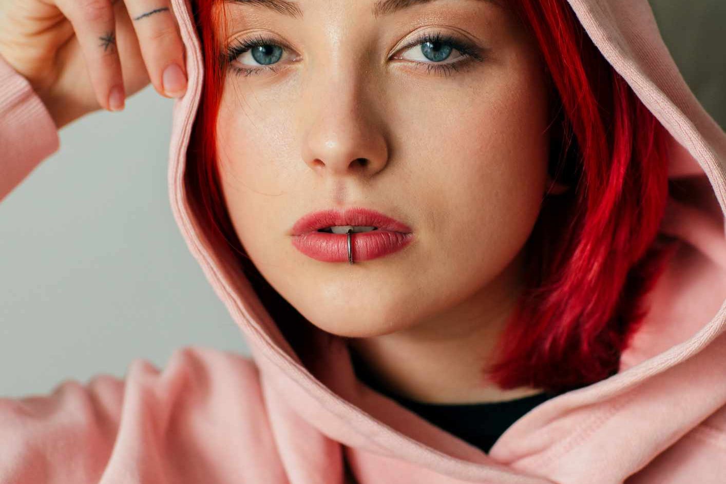 Lower lip piercing