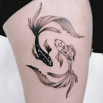 pisces chest tattoos for men