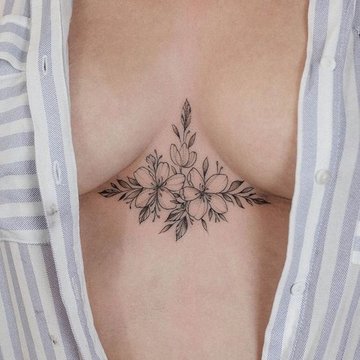under boob tattoo design