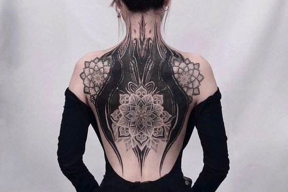 full back tattoo for women