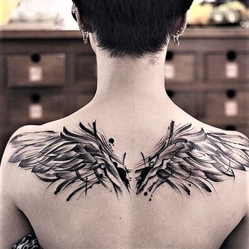 full back tattoo for women