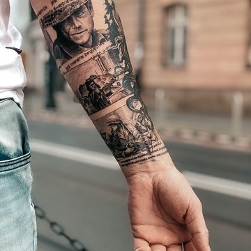 Amazon.com : Cool Compass Temporary Tattoo Sleeve For Men Adults Realistic  Samurai Wolf Rose Tattoo Sticker Extra Large Full Arm Tatoo : Beauty &  Personal Care