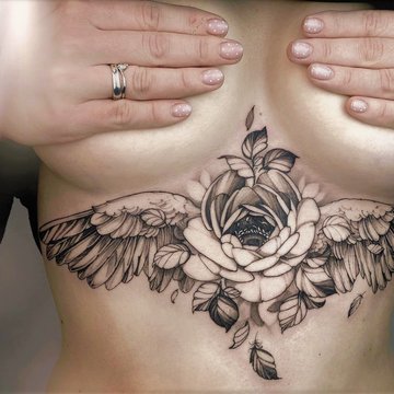 under boob tattoo design