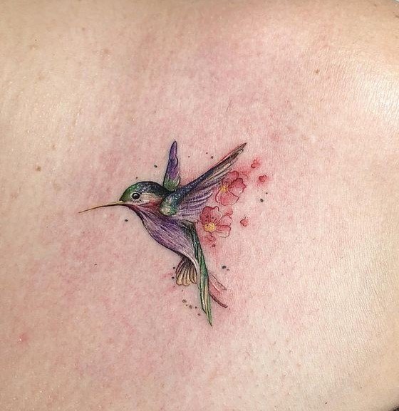 Tattoo uploaded by Claire • By #AdrianBascur #watercolor #hummingbird  #space #galaxy #watercolortattoo #bird • Tattoodo