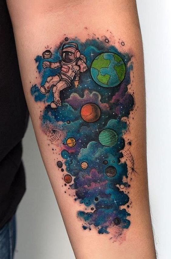 Space tattoo: styles and meaning | 23+ Designs for men and women - VeAn ...