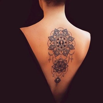 Precision Rose With Line Art Style Design. Mandala Tattoo For Women Art  Lovers. Inspiring Tattoo Designs For Back, Hands, Neck, Arms, Legs And  Body. Mandala - Vector Royalty Free SVG, Cliparts, Vectors,