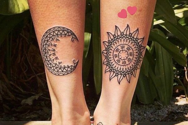 Minimalist mandala tattoo design with sun and surf vibes on Craiyon