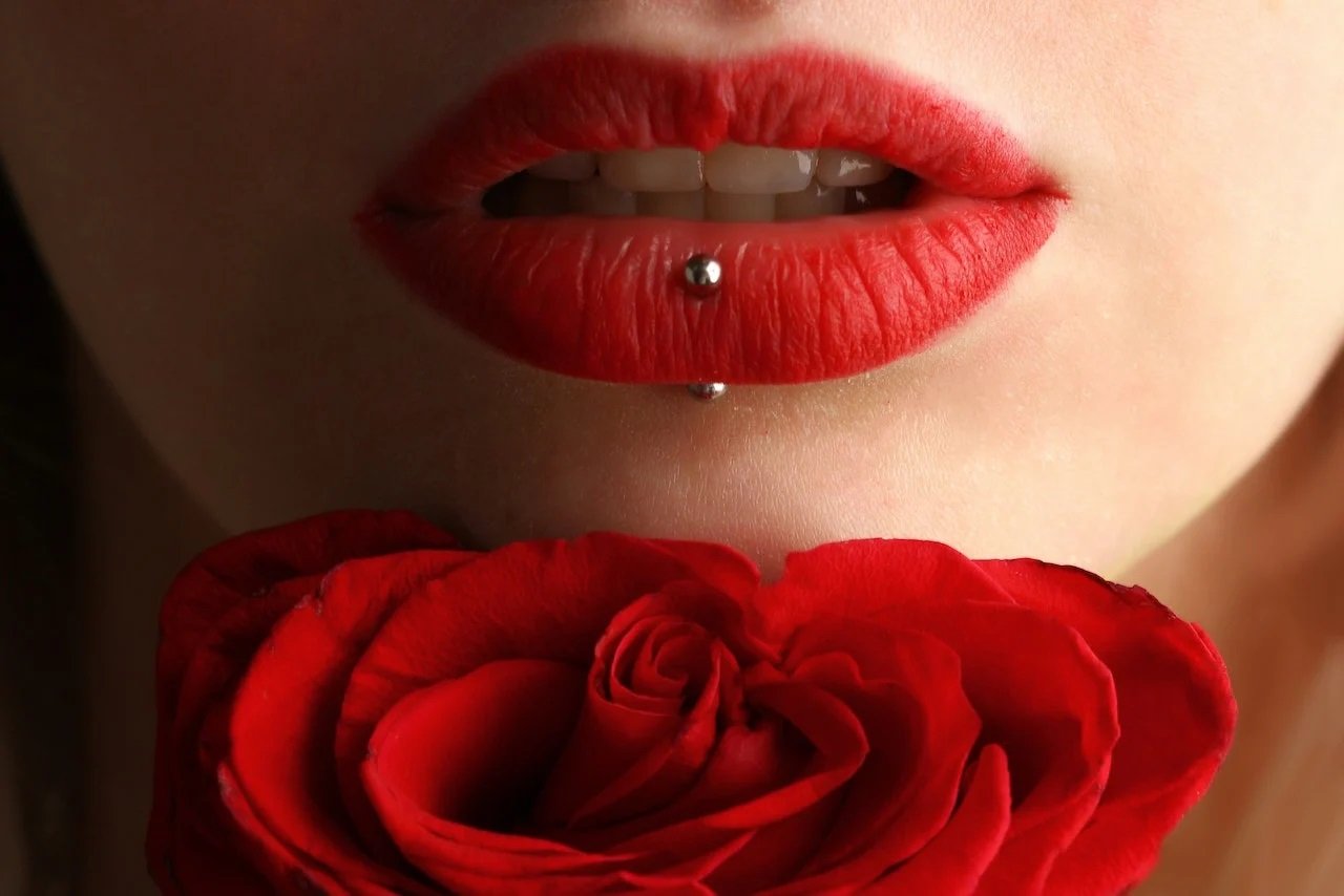 Lower lip piercing