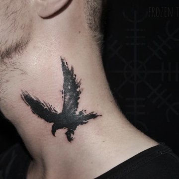 Panaos_Tattoo - Raven Neck tattoo @ink_district_heidelberg_  @tattools_anso_tattoosupplies . . #tattoo #necktattoo #raventattoo  #tattooideas #bnginksociety #realismtattoo #realisticink #onlyblackink  #inked #inkedart #tattoomodel #tattoos #panaostattoo ...
